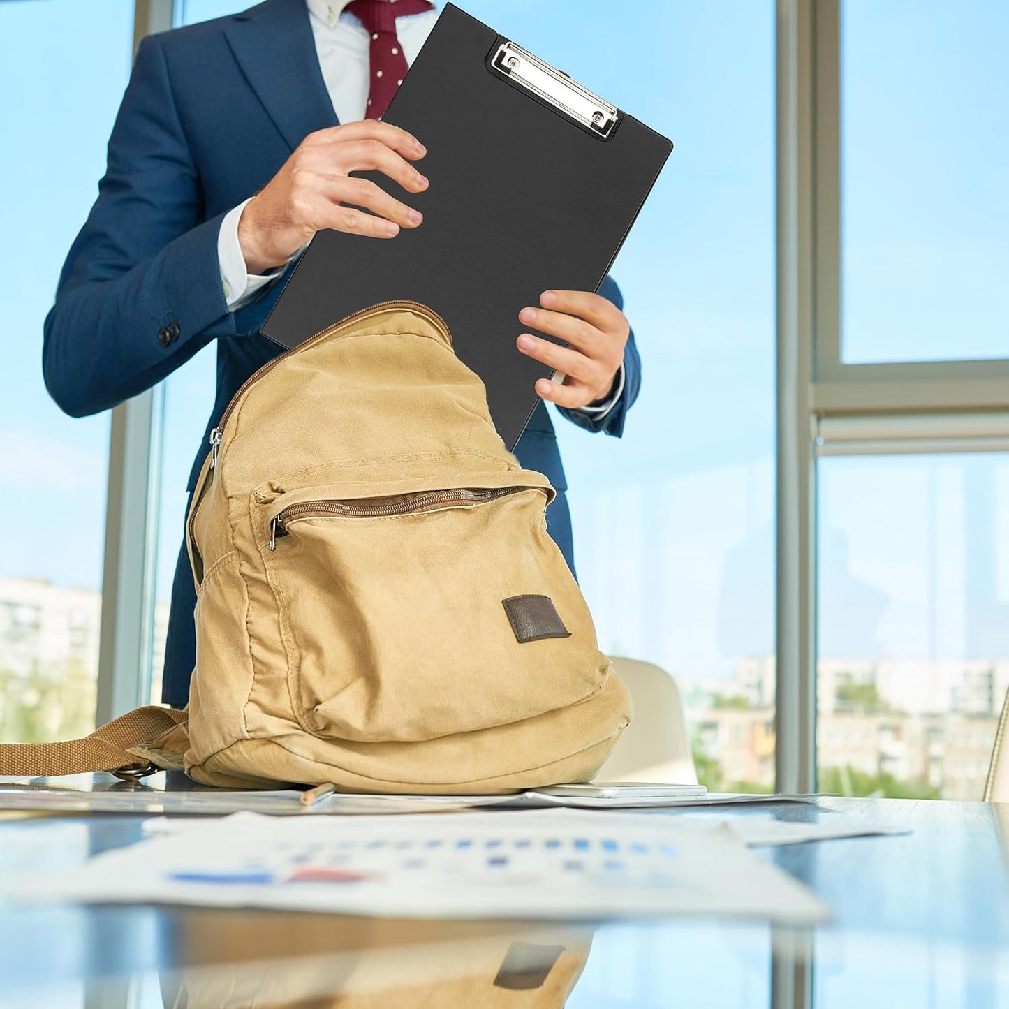 Rapesco 1520A Business Pack: 10 Fold Over Clipboards, A4+, Black