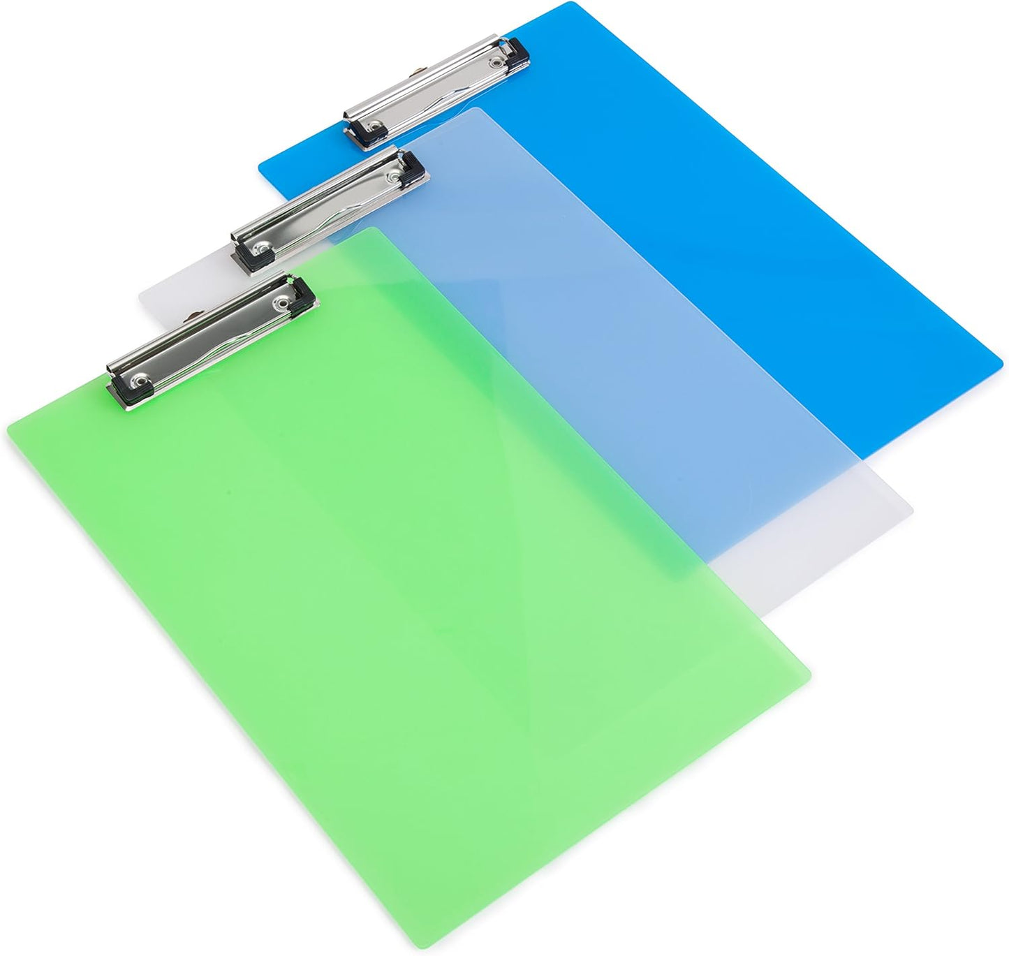 Rapesco SHPPCBAS Frosted Transparent Clipboard, A4+, Assorted Colours