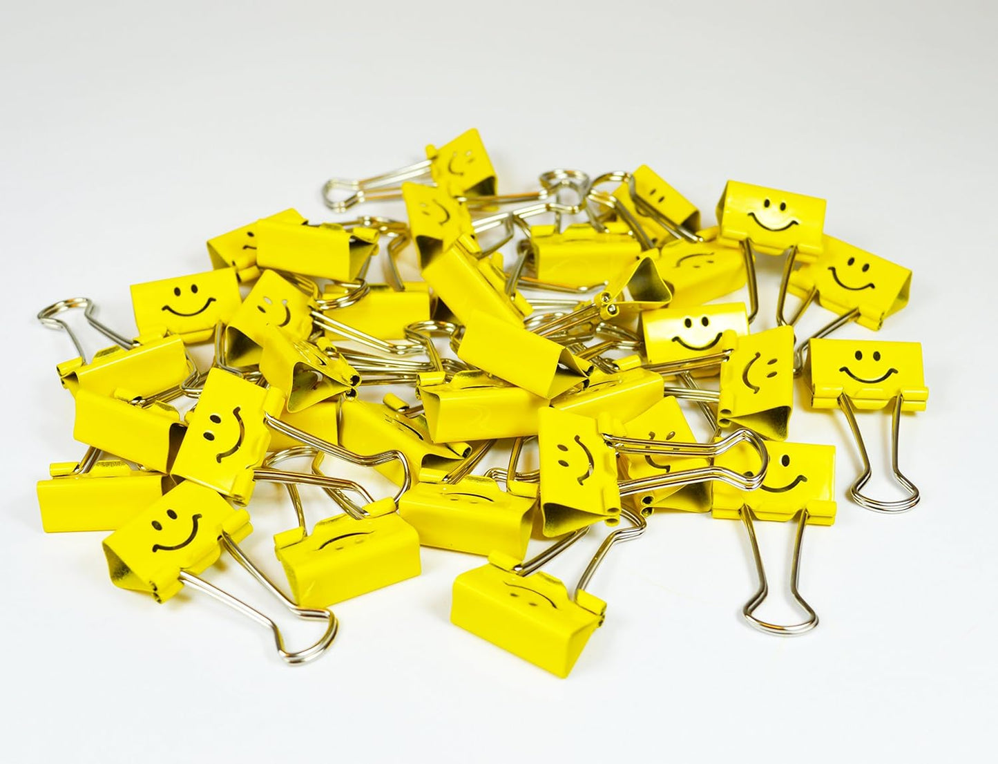 Rapesco 1427 25 mm Smiles Foldback Clips, Bright Yellow, Pack of 35