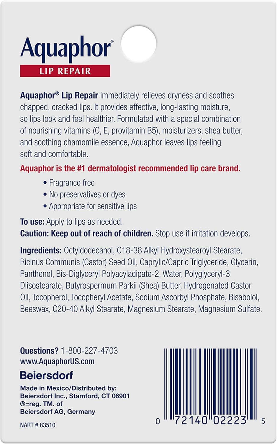 Aquaphor Lip Repair (2 Pack)