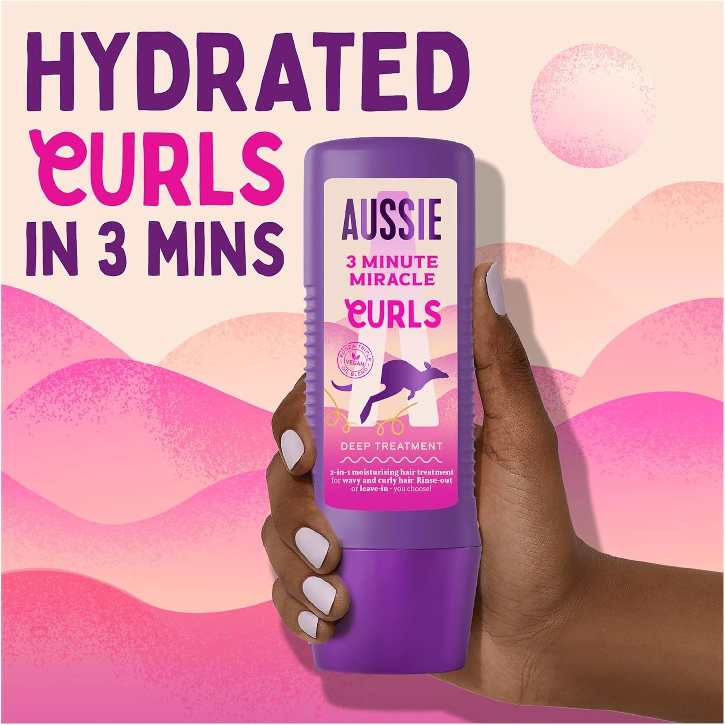 Aussie Curls Shampoo and Conditioner Set with Leave In Conditioner Curl Cream, Curly Hair Products with Coconut Oil, Jojoba Oil & Macadamia Nut Oil 300/225/160 ml