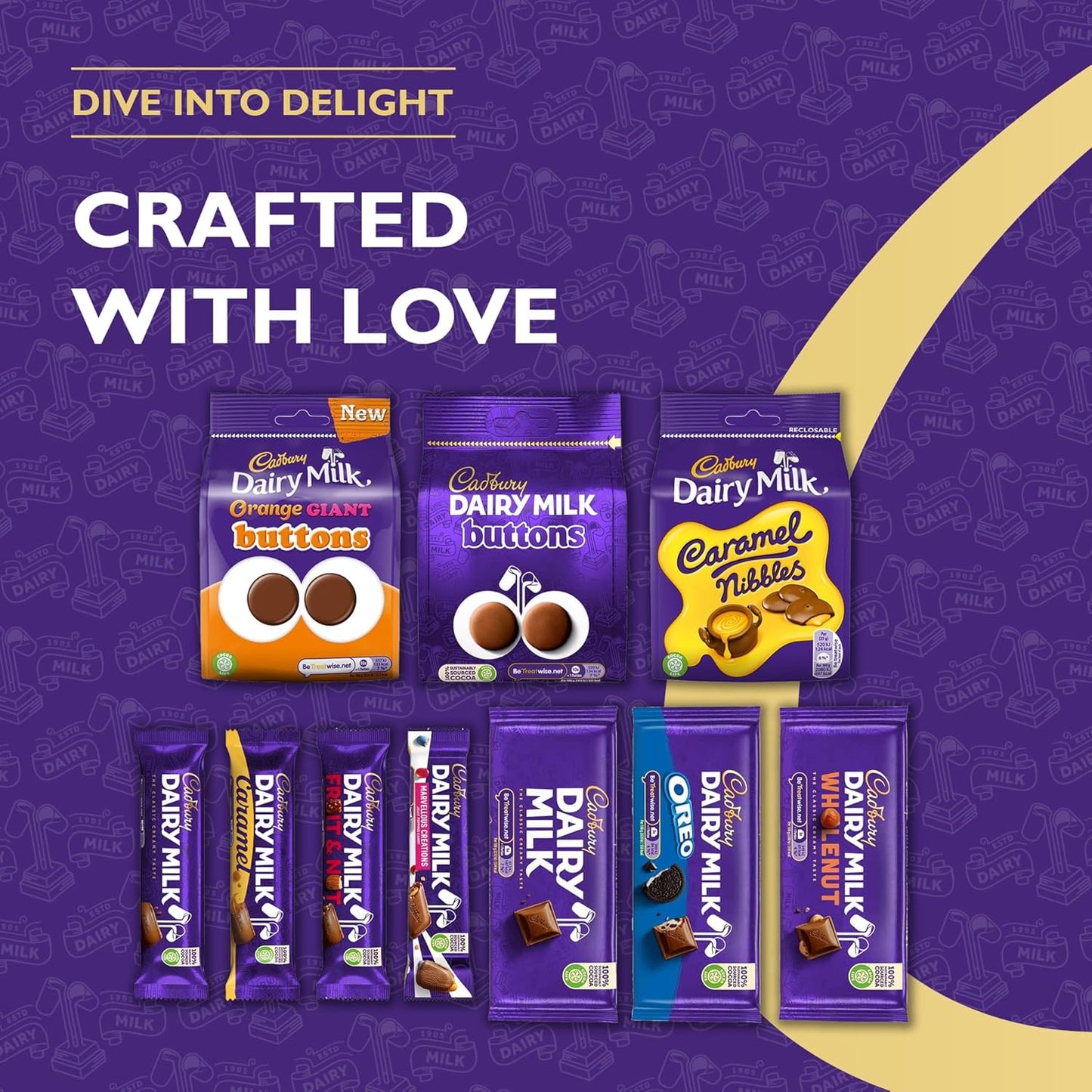 Cadbury Dairy Milk Big Night In Deluxe Christmas Hamper, Includes 10 Assorted Chocolate Bars & Bags, 1.04 kg (Pack of 1)