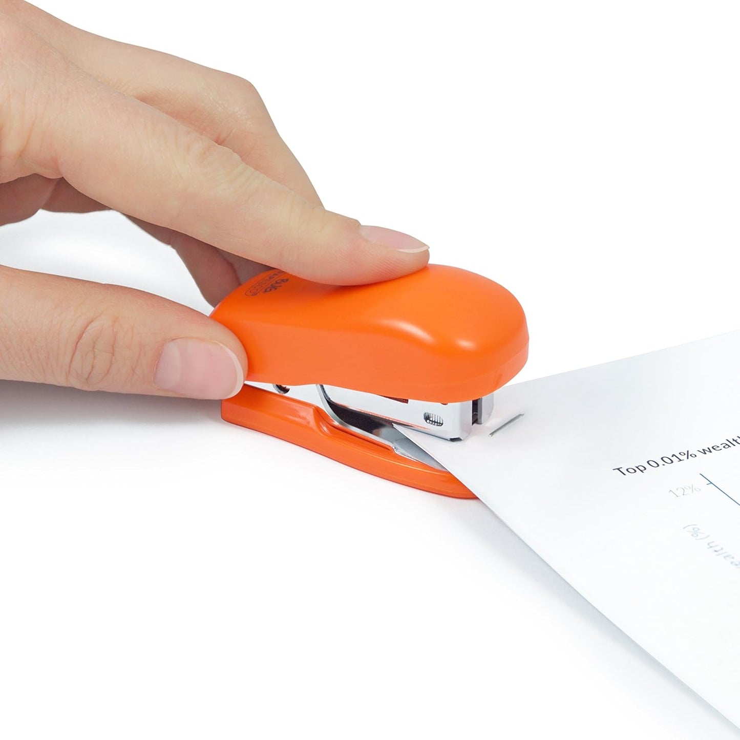 Rapesco 1410 Bug Mini Stapler, 12 Sheet Capacity, Orange