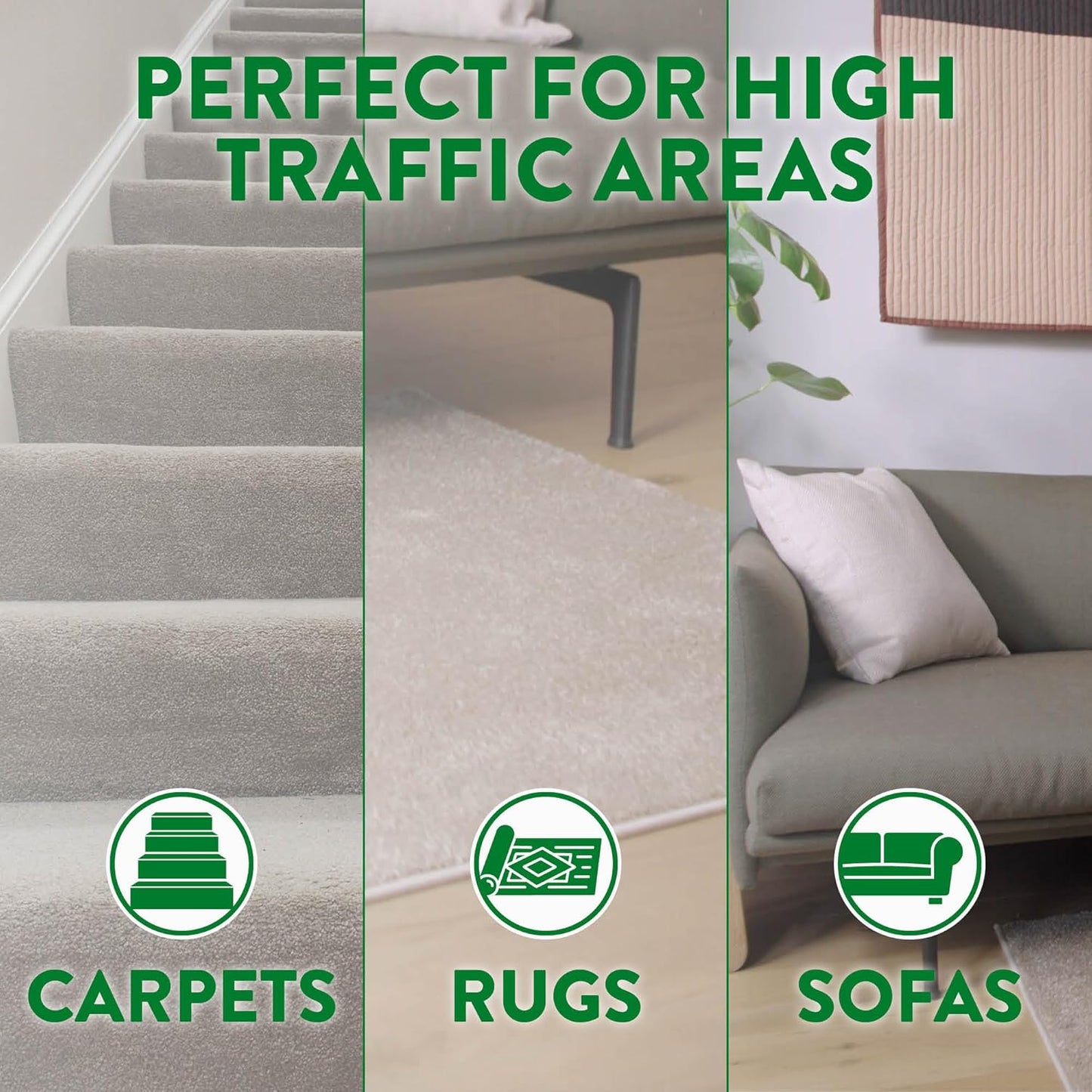 Zoflora Linen Fresh Carpet Freshener & Care Foam, Carpet Cleaner,Stain Remover Foam for Carpets and Upholstery, Neutralises Odours, Deep Cleans, Pet Safe, 1x 600 ml