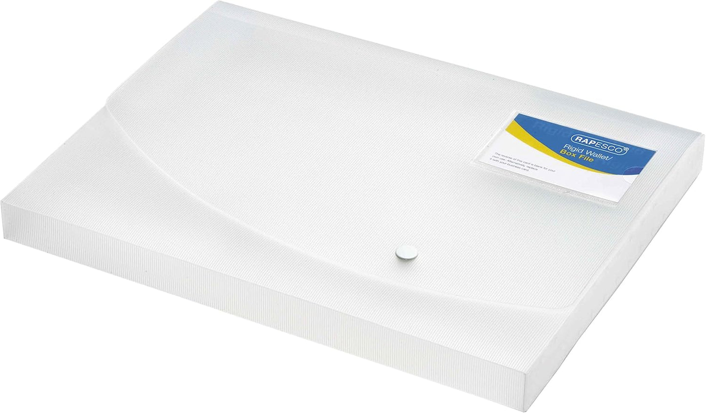 Rapesco 0708 Wallet/Box File, A4, 25mm Capacity, Transparent