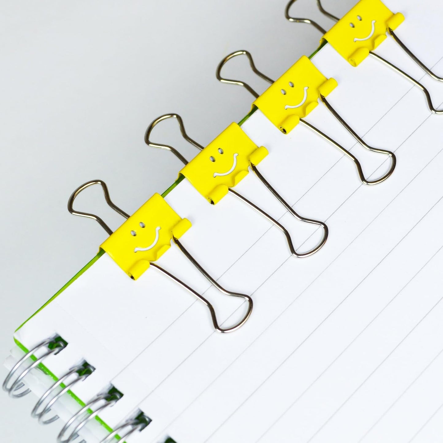 Rapesco 1427 25 mm Smiles Foldback Clips, Bright Yellow, Pack of 35
