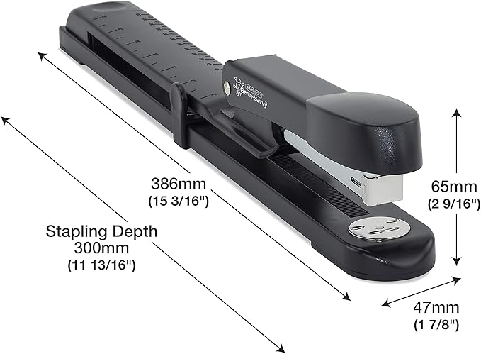 Rapesco A590FBA3 Germ-Savvy Antibacterial, Marlin Long Arm Stapler, Black