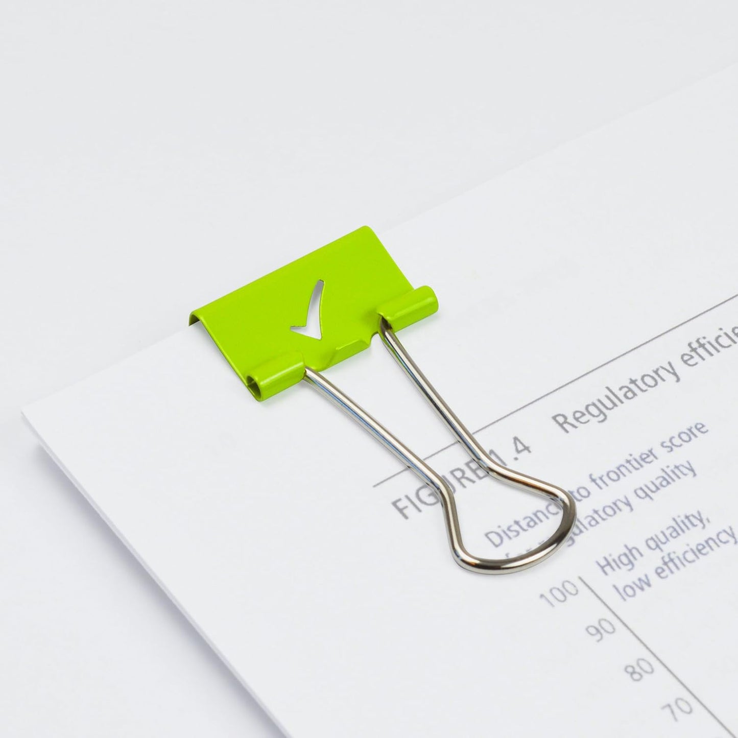 Rapesco 1421 19 mm Tick Foldback Binder Clips, Green, Pack of 80