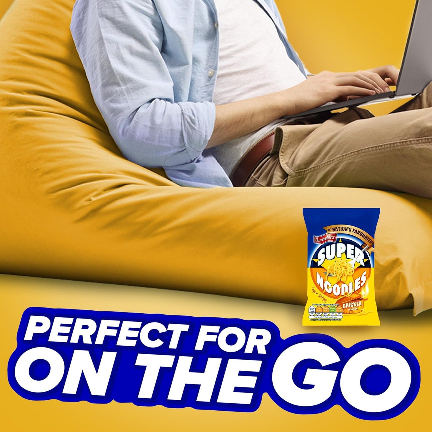 Batchelors Super Noodles Tasty Chicken Flavour, Instant Snack Ready in 4 Minutes, 90 g Packet (Pack Of 8)