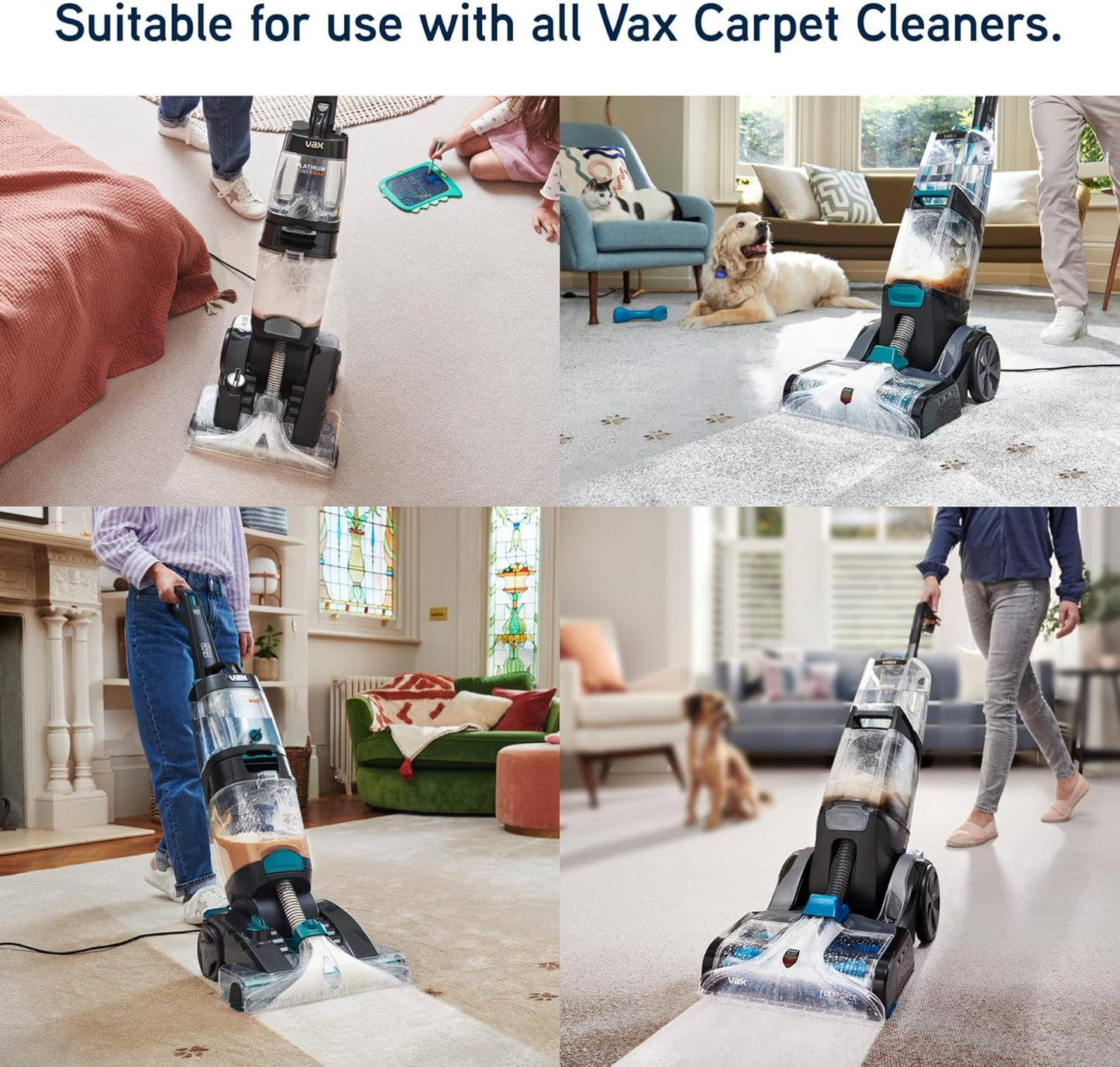 Vax Platinum Professional 4L Carpet Cleaner Solution, Stain Remover Shampoo, Rose Burst Scent, Neutralises Pet Odours, 1-9-142060, Charcoal