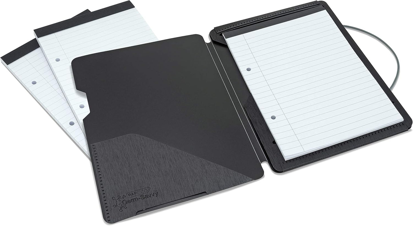 Rapesco 1637 Conference Portfolio Folder and 3 x Refill Pads with 160 Sheets, A5, Black