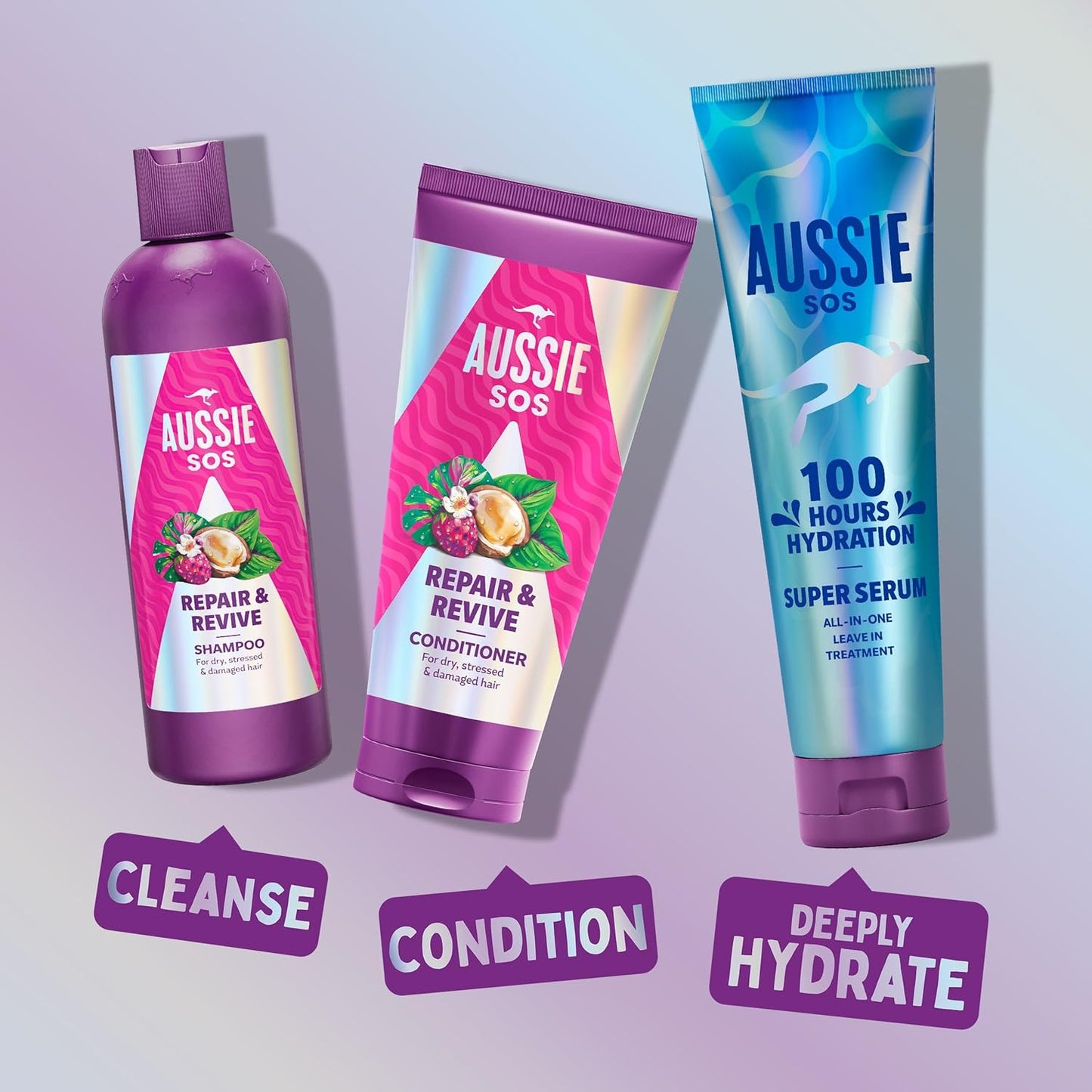 Aussie Super Serum Leave In Conditioner Hair Serum Treatment, For Dry, Damaged Hair. 100 Hours of Hydration, Smooth, Soften, Detangle, Prevent Split Ends and Boost Shine, 160ml