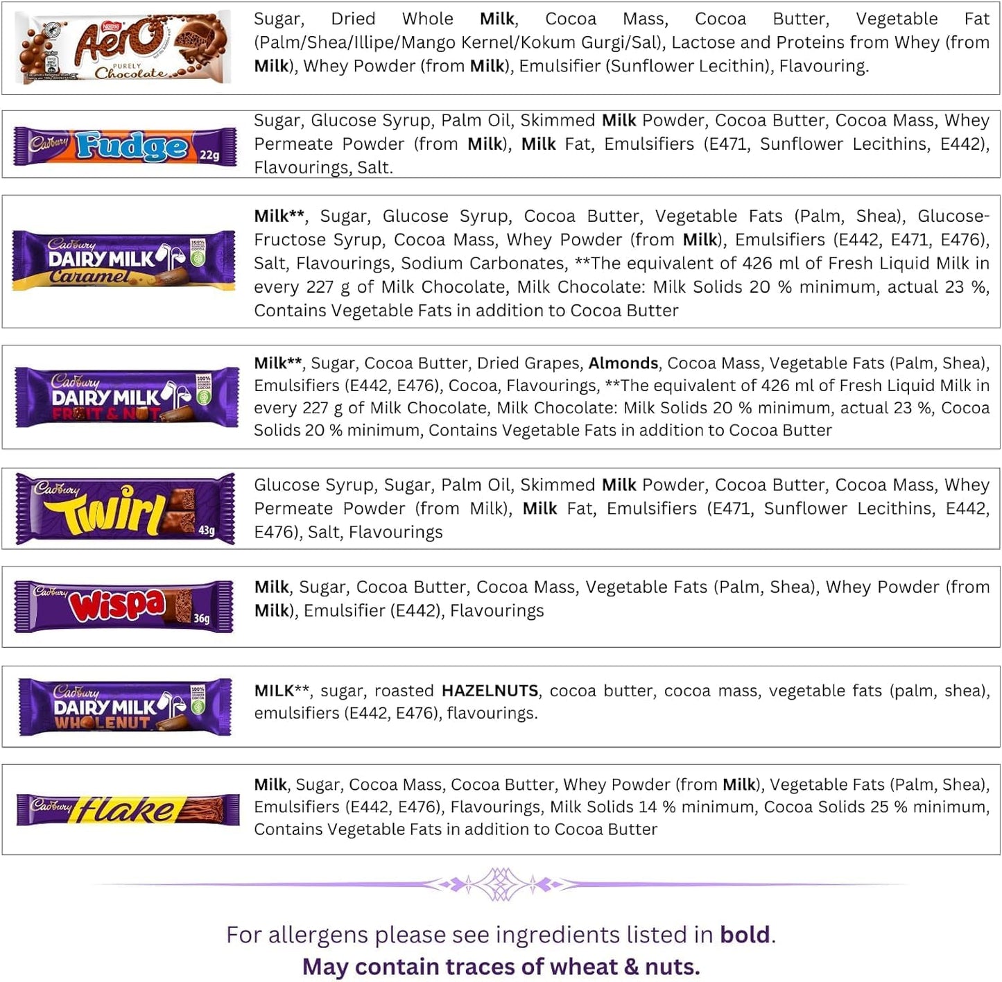 Chocolate Gift Box - 8 Full Sized Bars - Perfect Letterbox Gift Hamper - For Kids, Friends, Colleagues, Teacher, Grand Mother and Father - Him and Her (Thank You)