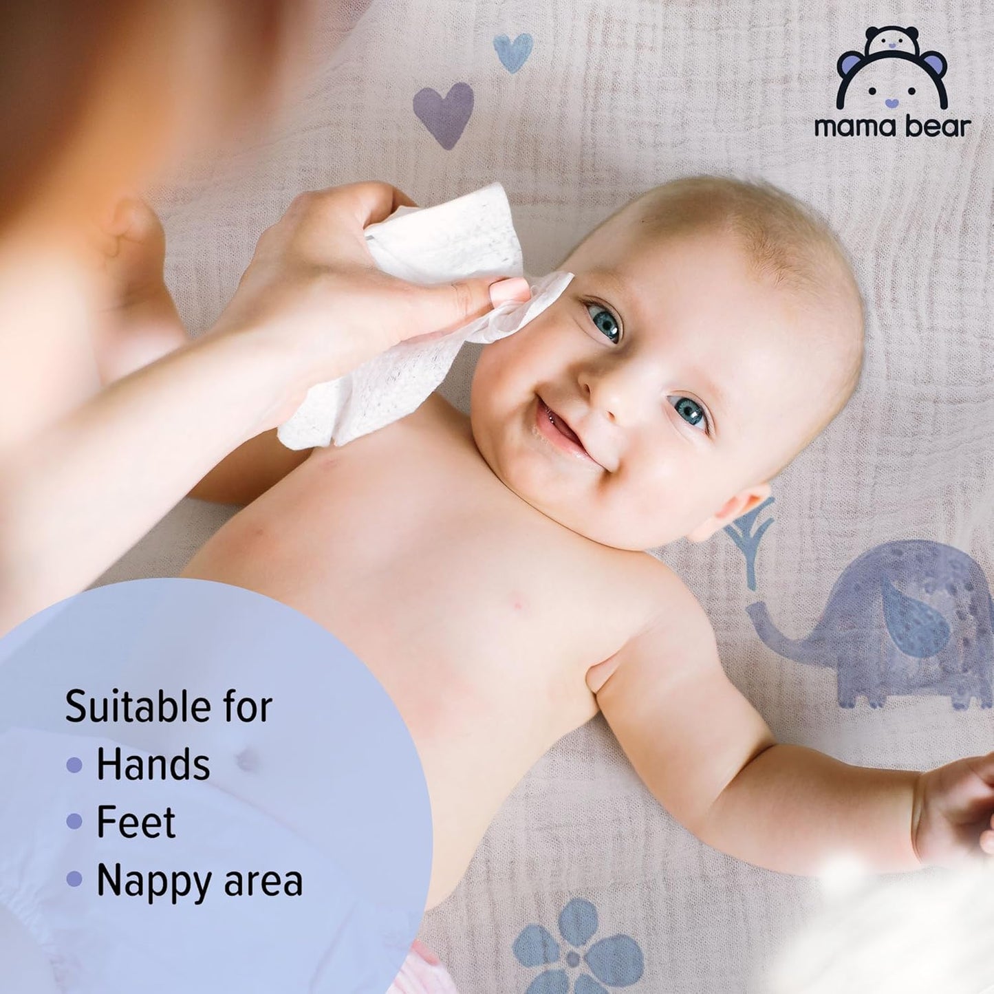 Amazon Brand – Mama Bear Sensitive Unscented Baby Wipes, 336 Count (6 Packs of 56)