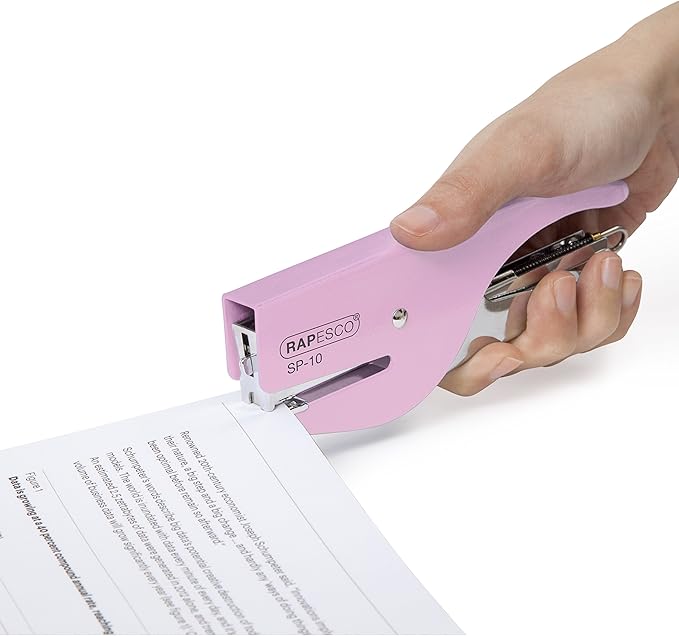 Rapesco 1328 SP-10 Stapling Plier, 12 Sheet Capacity, Candy Pink/Chrome