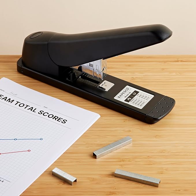 Rapesco 1063 AV-45 Heavy Duty Stapler, 115 Sheet Capacity, Black