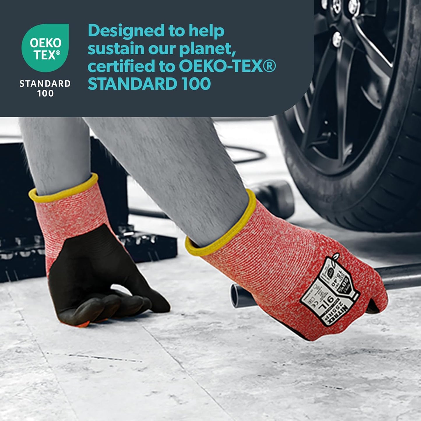 NITREX 255RP Work and Safety Gloves - 5 Pairs - General Handling Gloves - Abrasions and Tearing Protection - Water Based PU Palm Coated – Touchscreen - Mechanical and Industrial Protection - Size 6