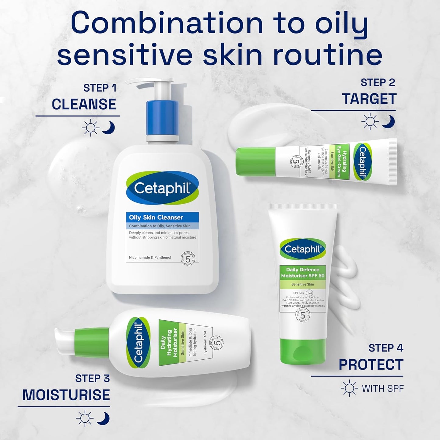 Cetaphil Oily Skin Cleanser, 473ml, Face Wash, For Combination to Oily Sensitive Skin, With Niacinamide