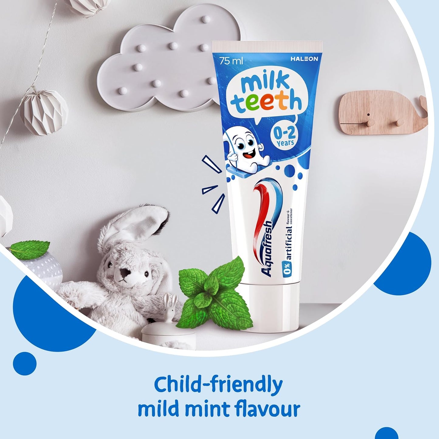 Aquafresh Milk Teeth Baby Toothpaste 0-2 years, Toddler Toothpaste for Infants, Gentle care for Milk Teeth, 50ml