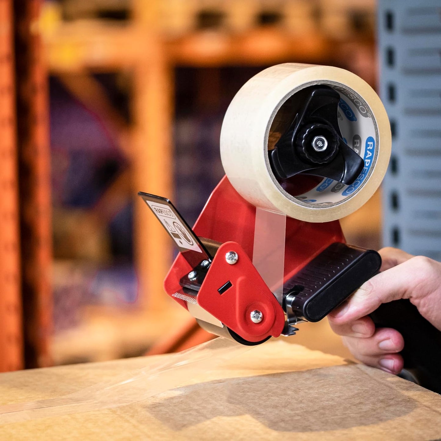 Rapesco 1557 Germ-Savvy Antibacterial 960 Packing Tape Dispenser with 2 Clear Packing Tapes