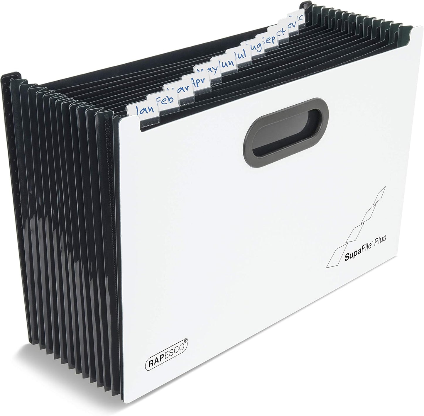 Rapesco 1638 Germ-Savvy Antibacterial, 13-Part A4 Expanding File, Black