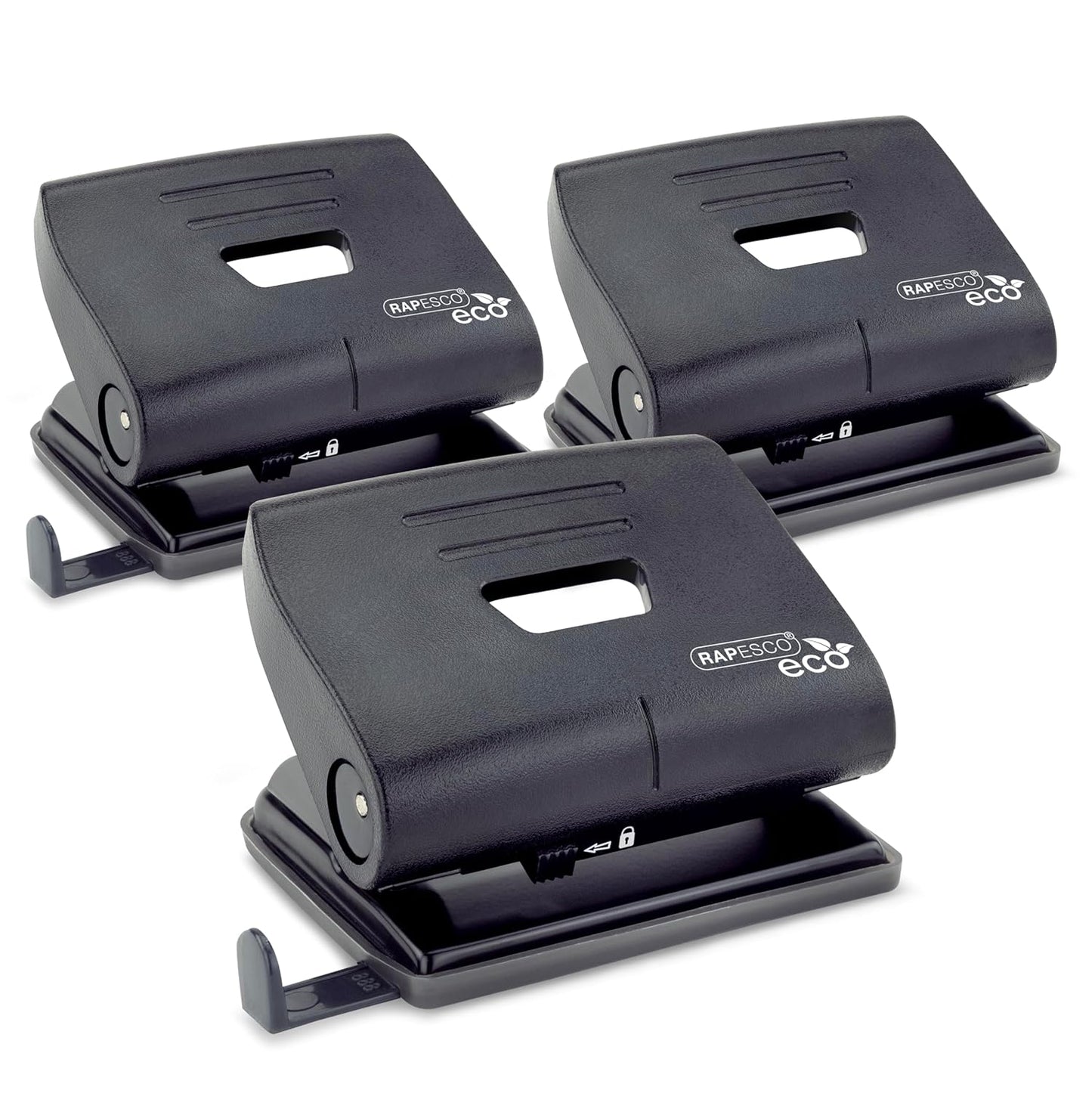 Rapesco PF827PB2T Business Pack: 827-P 2-Hole Punch, 30 Sheet Capacity, Black, Pack of 12