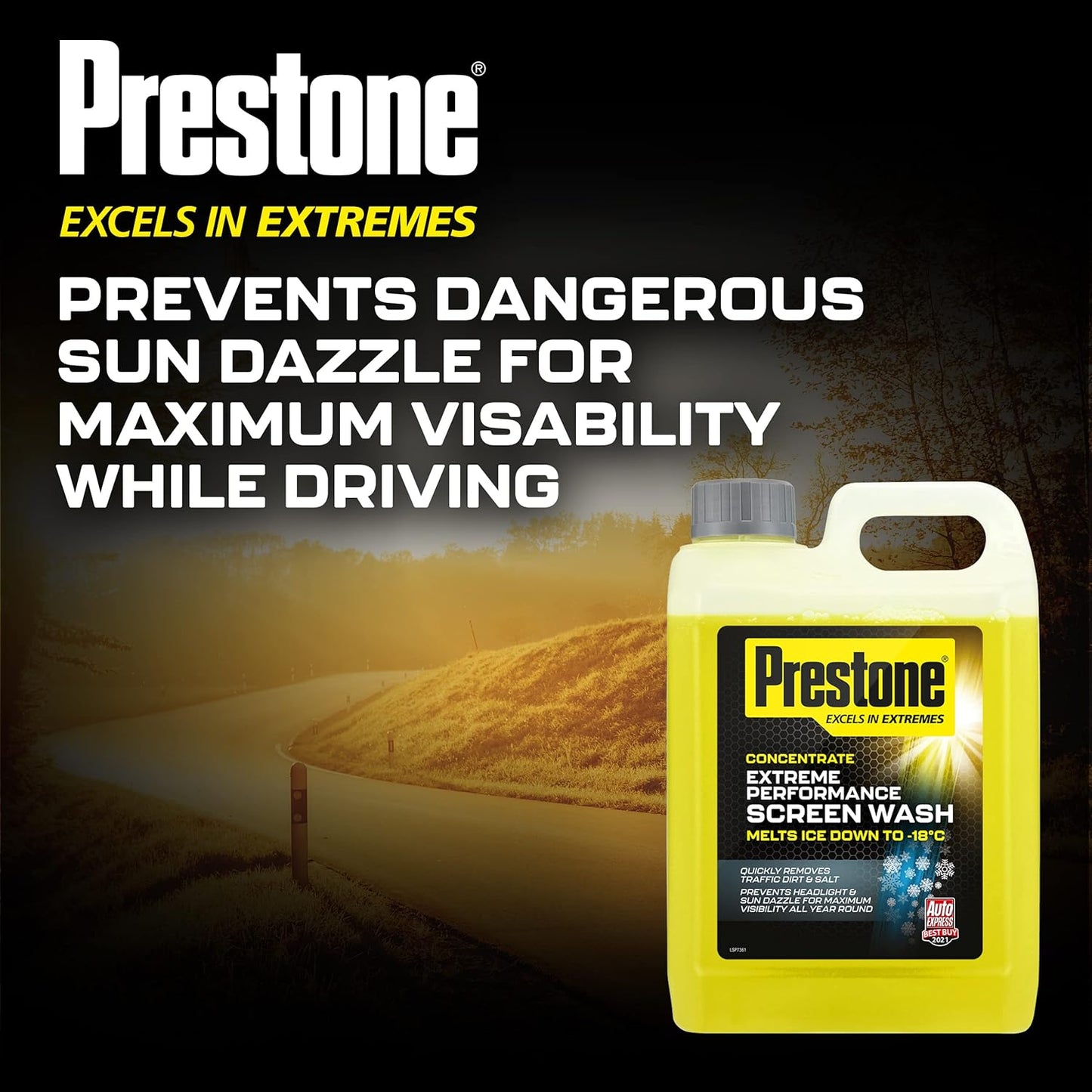Prestone Screenwash Concentrate 2.5L, Screen Wash For Cars - Winter, High Performance Cleaning With Streak Free Formula, Extreme Performance Super Concentrated Screenwash, Reduce Plastic, 2.5 Litre
