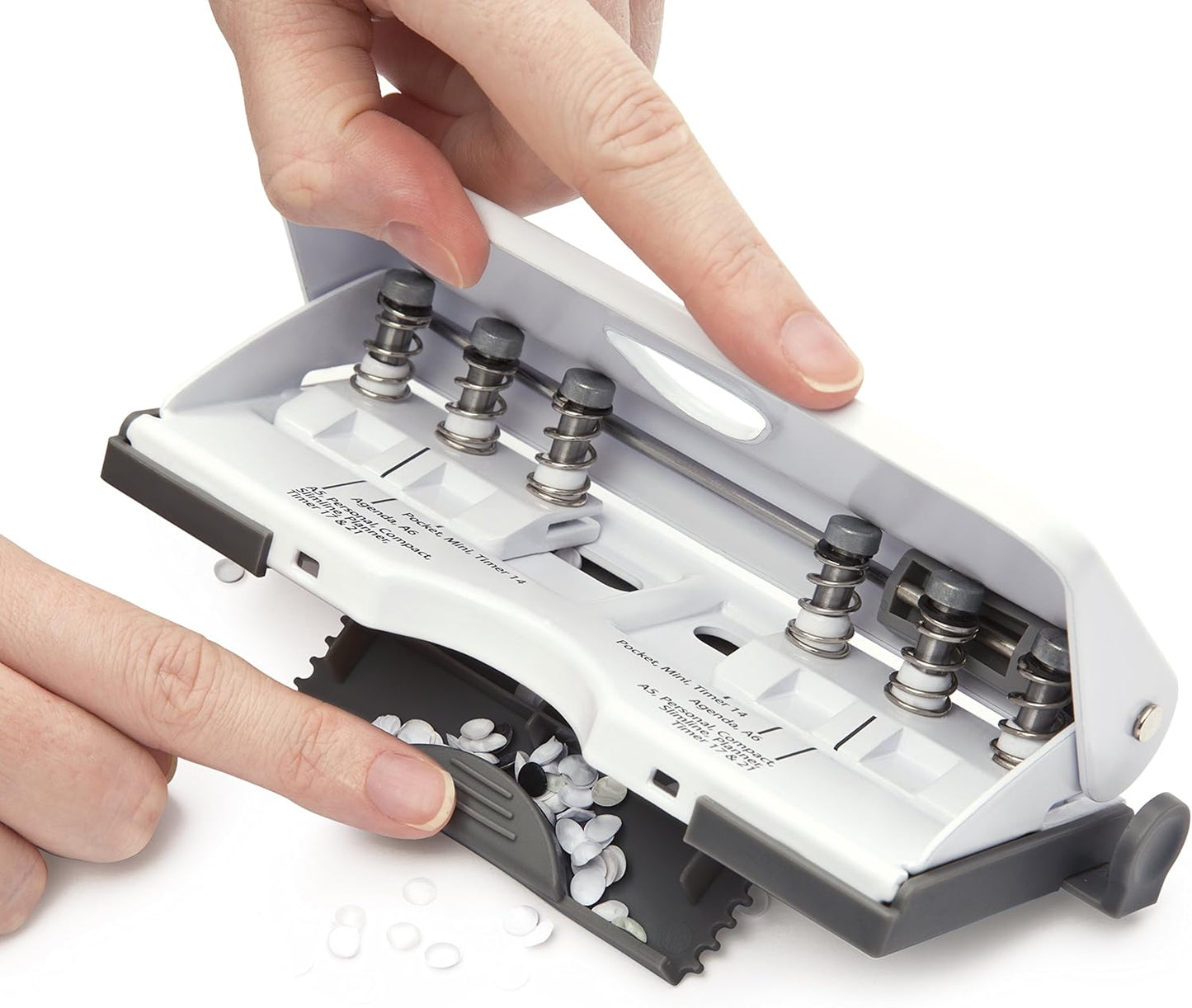 Rapesco 1321 Adjustable 6-Hole Organiser/Diary Punch, 10 Sheet Capacity, White