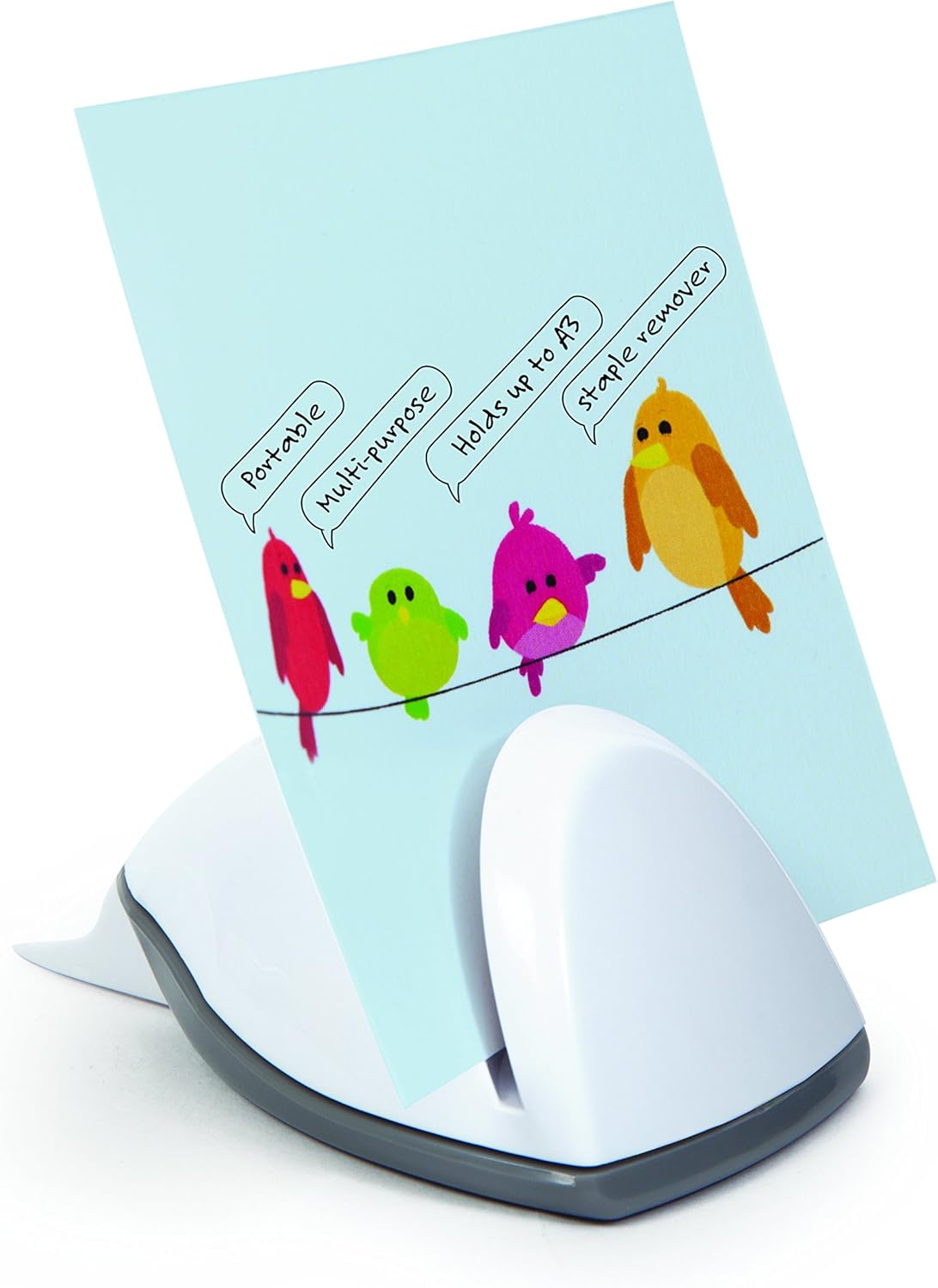 Rapesco 1332 Document Holder & Staple Remover, Powder Blue