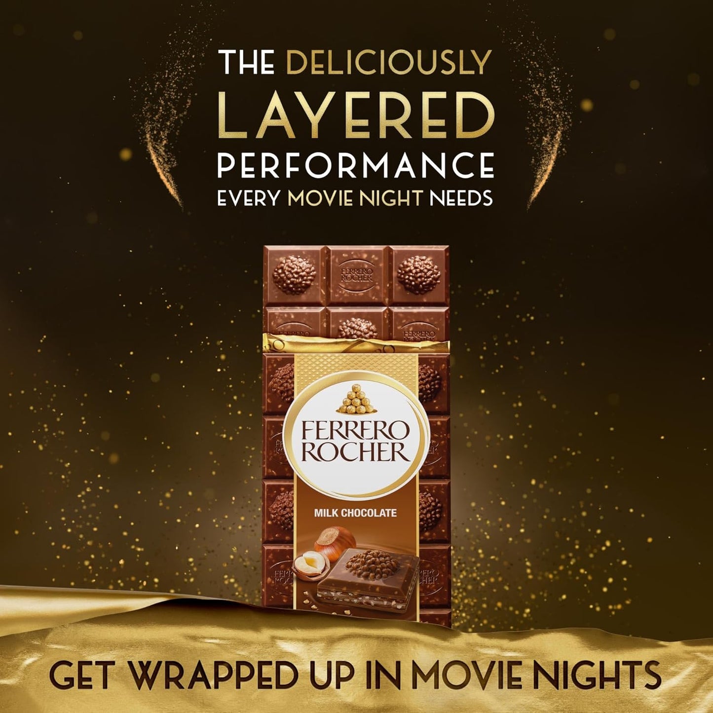 Ferrero Rocher Original Milk Chocolate Bar and Hazelnut, 90g