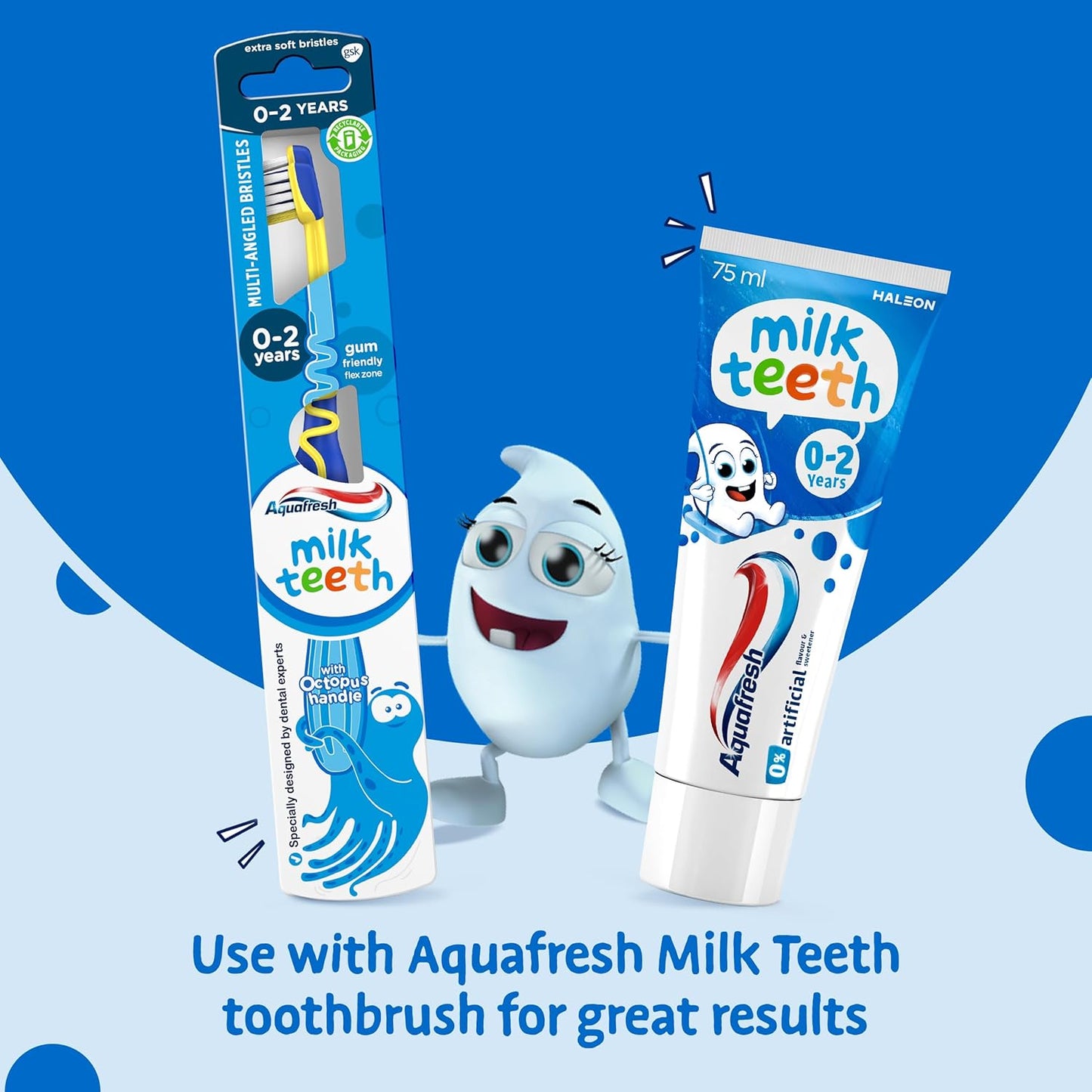 Aquafresh Milk Teeth Baby Toothpaste 0-2 years, Toddler Toothpaste for Infants, Gentle care for Milk Teeth, 50ml