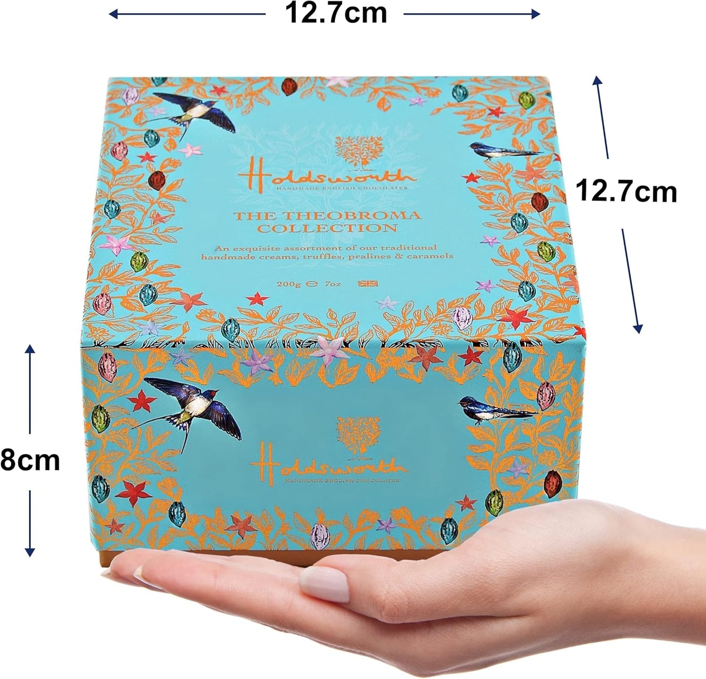 Holdsworth Chocolates Classics - Theobroma Collection an Assortment of Handmade Truffles Formed of Pralines and Caramels Coated with Dark or White Milk Chocolate 200g