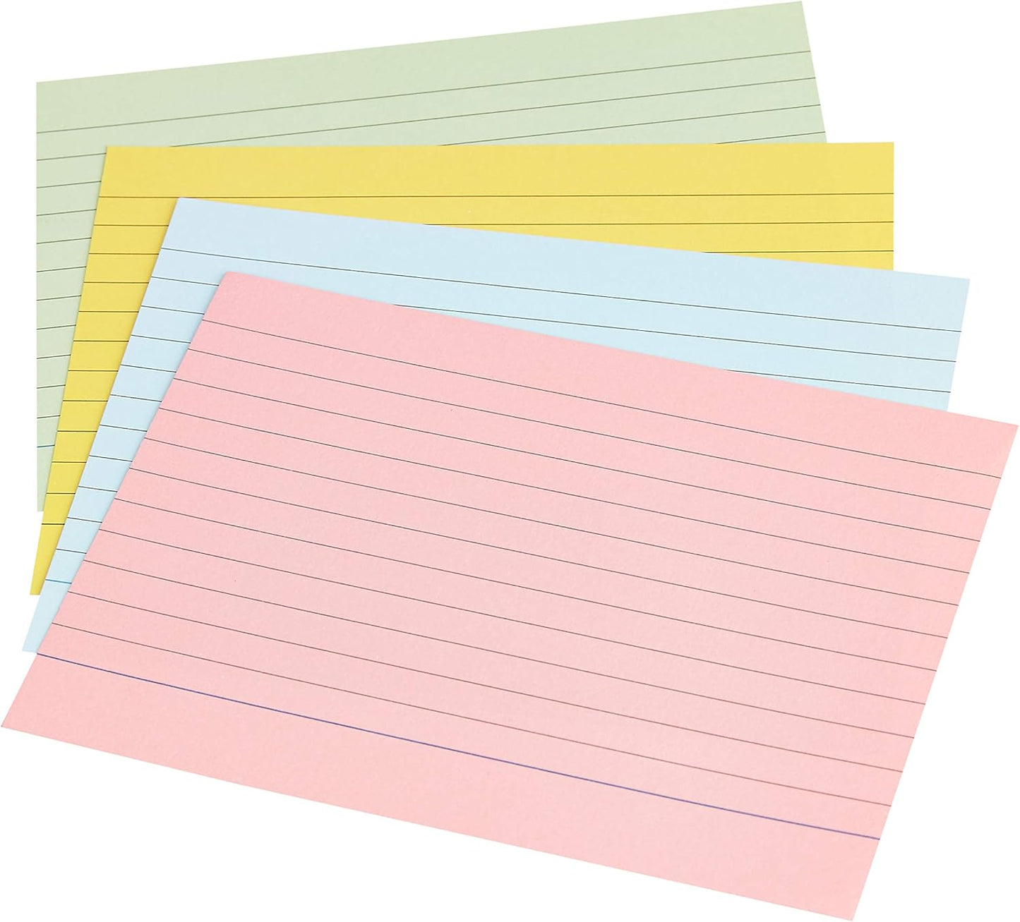 Amazon Basics A6 Ruled Index Cards, Assorted Neon Colours (Pack of 200)