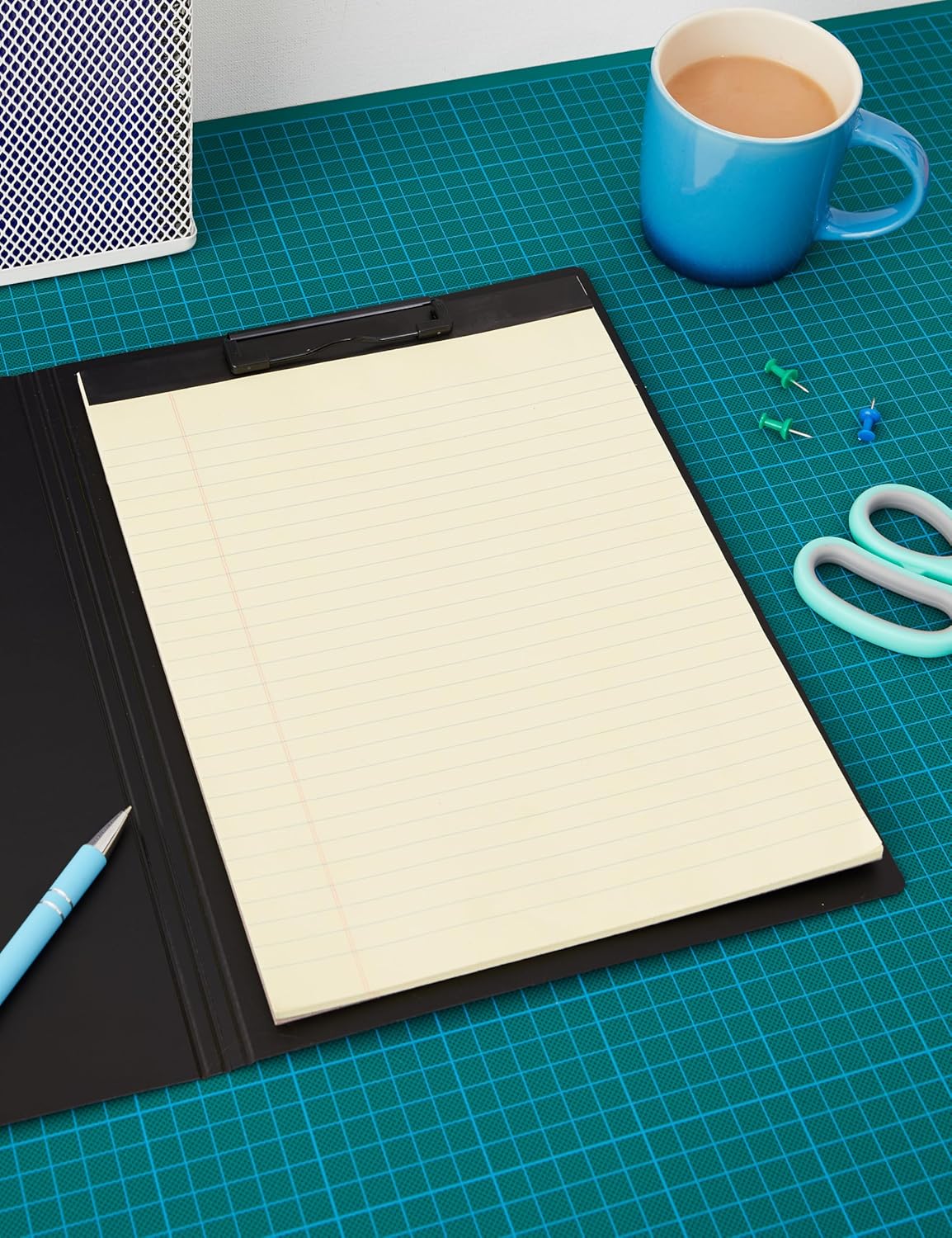 Rapesco 1641 Germ-Savvy Antibacterial A4 Foldover Clipboard, Black, Pack of 4