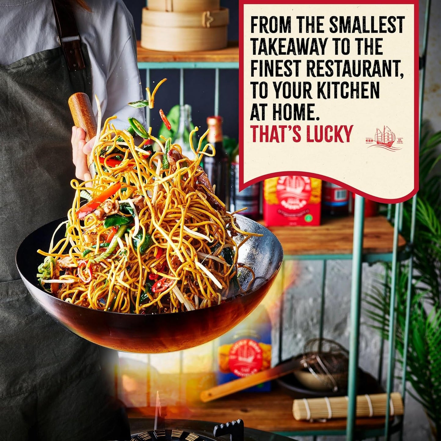 LUCKY BOAT Thick Chow Mein Noodles | 1 x 350g
