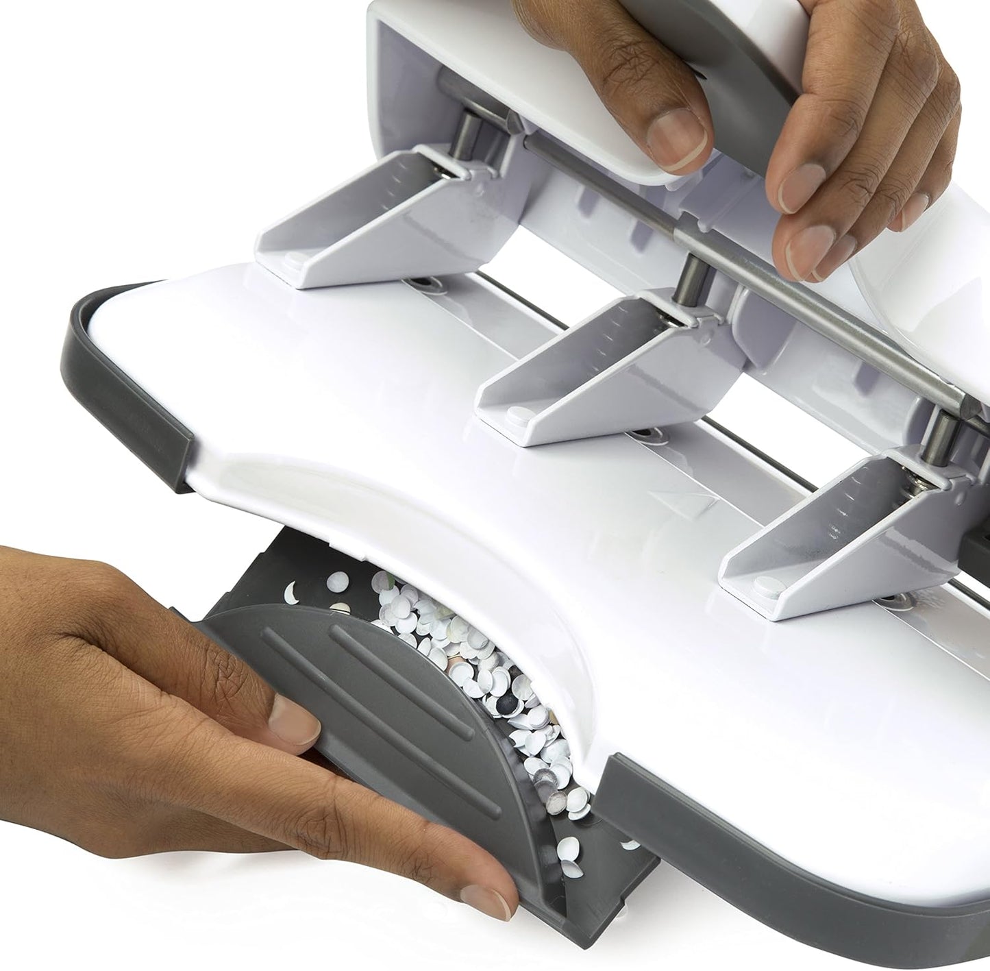 Rapesco 1324 Heavy Duty ALU 40 Metal 4-Hole Punch, 40 Sheet Capacity, White