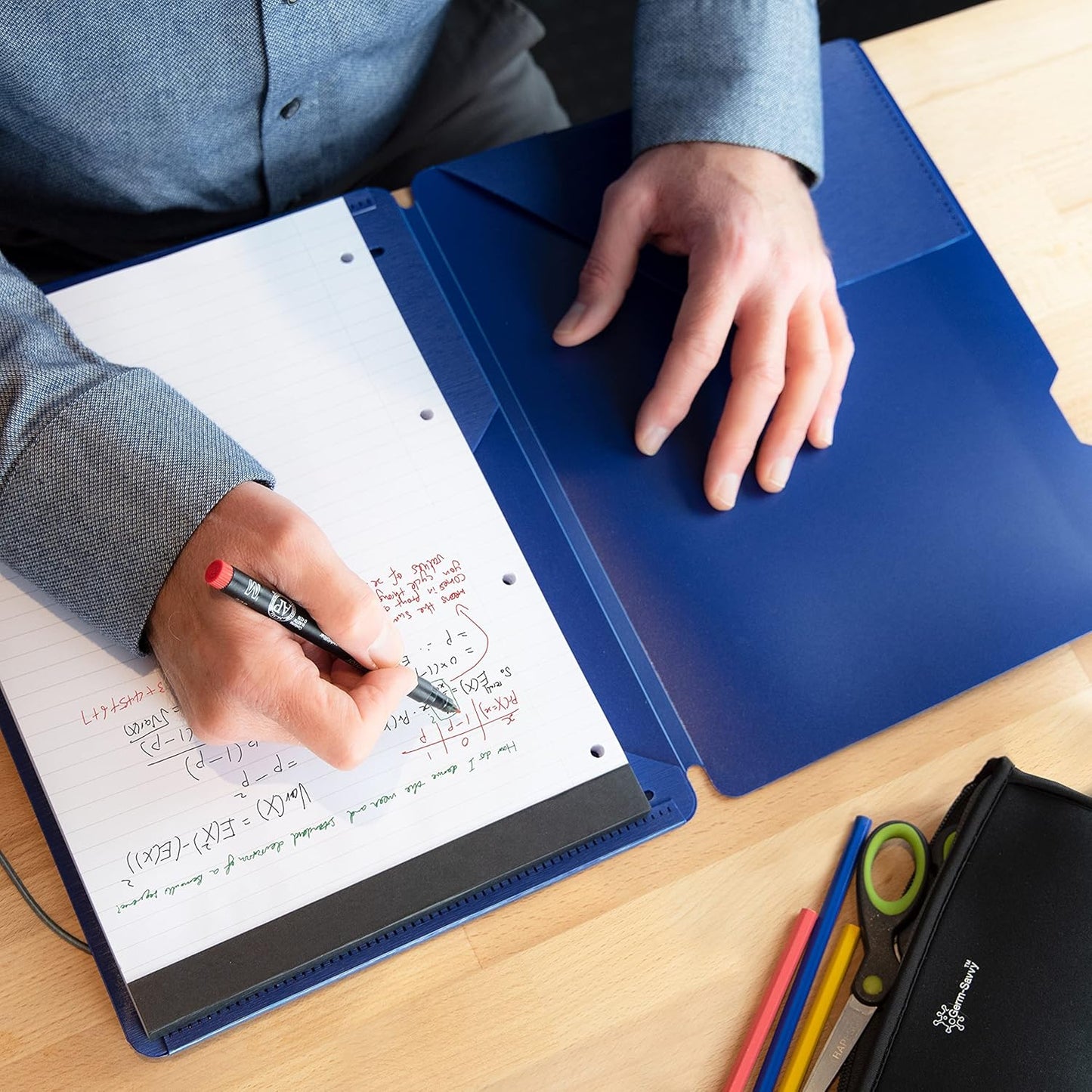 Rapesco 1685 Conference Portfolio Folder and 3 x Refill Pads with 160 Sheets, A4, Blue