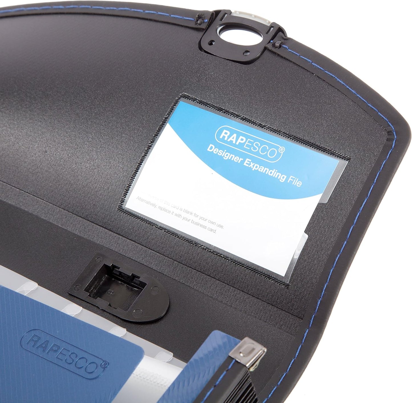 Rapesco 0681 A4+ Designer Expanding File with Handle, 13 Compartments, Blue