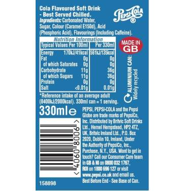 Pepsi Cola Cans | 24 x 330ML