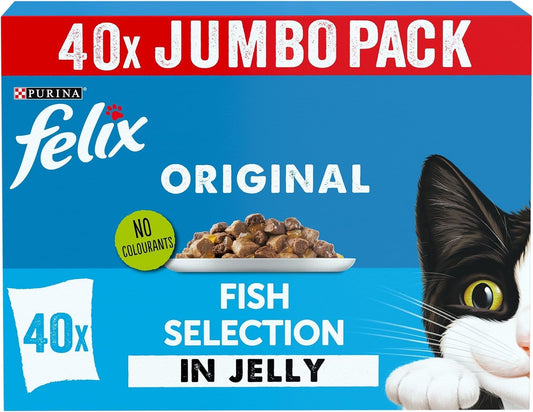 FELIX ORIGINAL Fish Favourites in Jelly Wet Cat Food | 40 x 85g