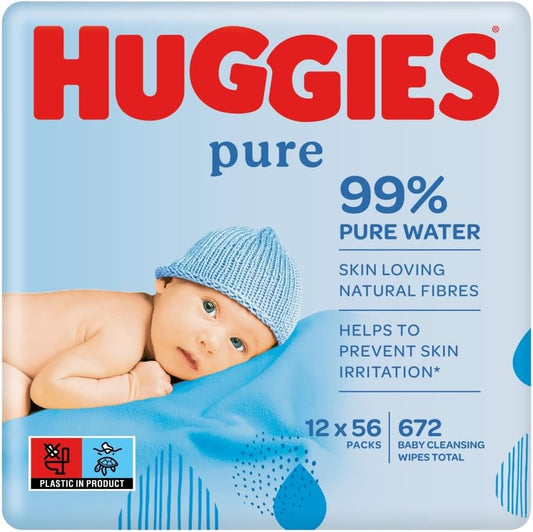 Huggies Pure, Baby Wipes | 12 Packs (672 Wipes)