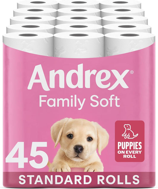 Andrex Family Soft Toilet Tissue | 45 Rolls