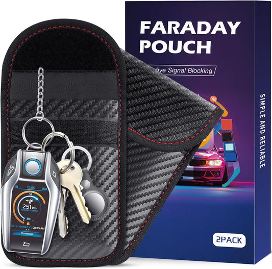 Faraday Pouch for Car Keys – RFID & Signal Blocking Anti-Theft Bag | 2 Pack