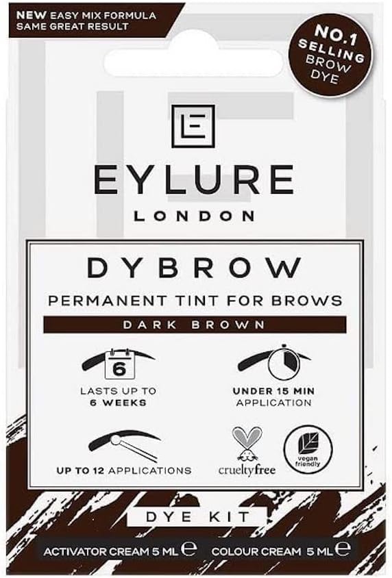 Eylure Dybrow Permanent Tint for Brows Dye Kit | Dark Brown