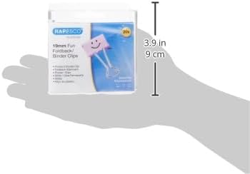 Rapesco 1349 19 mm Fun Foldback Clips, Candy Pink, Pack of 20