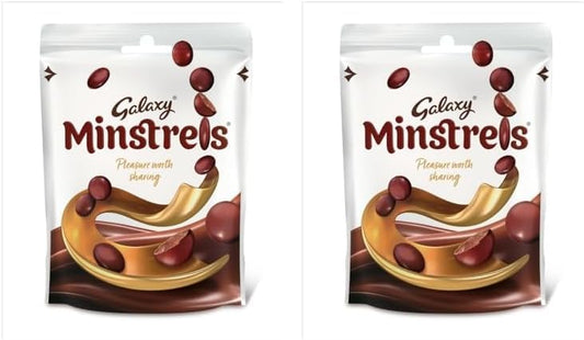 Galaxy Minstrels Chocolate Bag, Movie Night Snacks & Chocolate Gifts, 2x125g