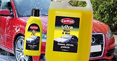 CarPlan POL102 Car Wash Shampoo and Wax Protective Layer 5L Ph Neutral 5 Litre Detailing Cleaner Care Vehicle Cleaning Soap - Remove Dirt Road Grime Streak Free Showroom Shine Finish