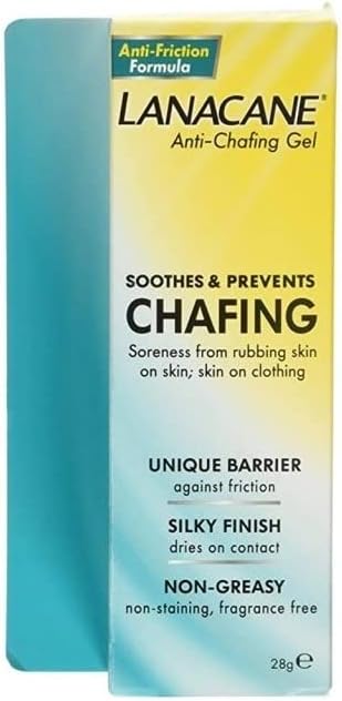 Lanacane Anti-Chafing Gel 28g - Long-Lasting Itch Relief for Thighs, Legs, Bra, Underarms, and Under Breast - Multi-Purpose Rash Treatment Medication