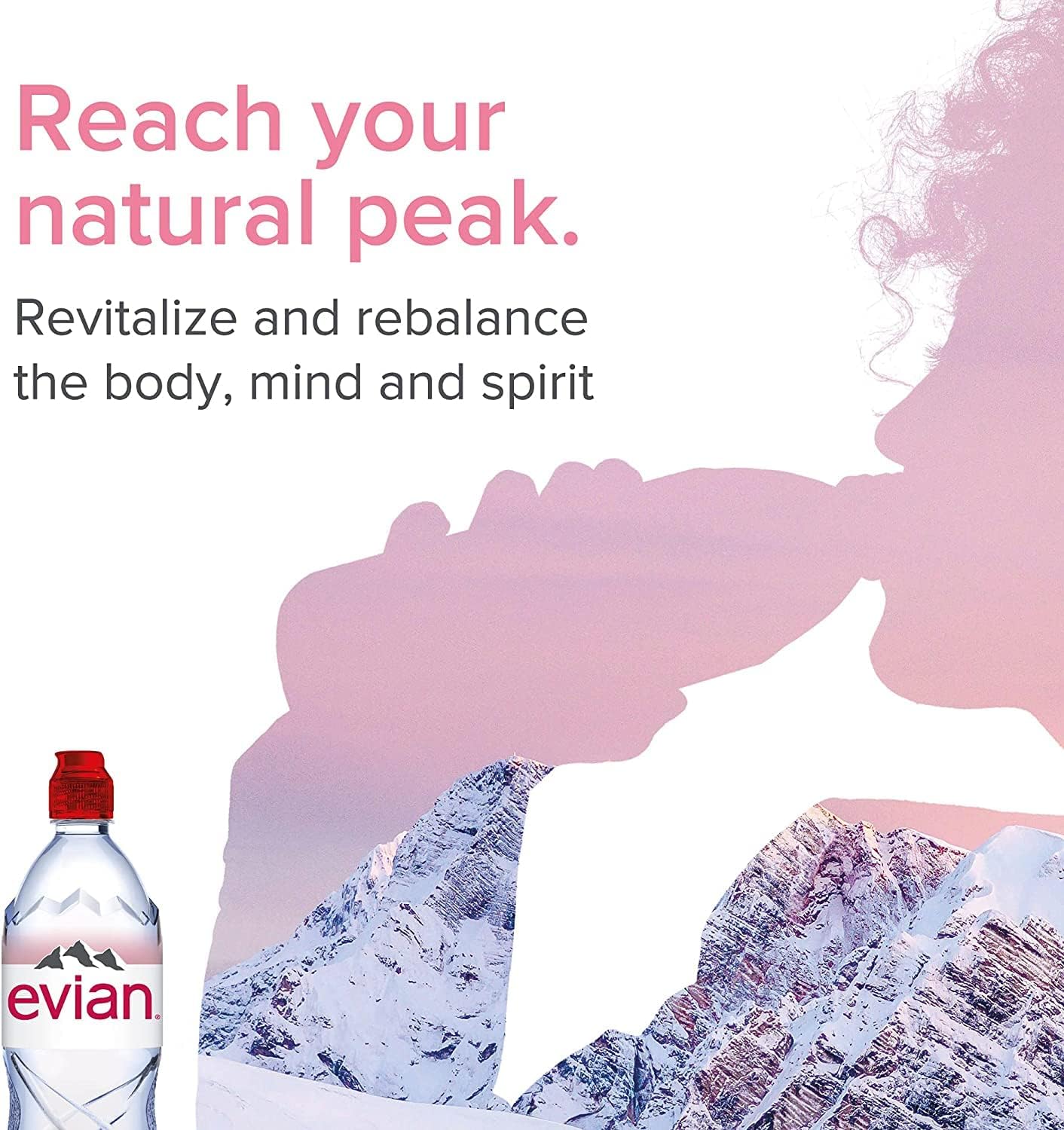 Evian Natural Mineral Water 750ml Sports Cap (Pack of 12 x 75cl)