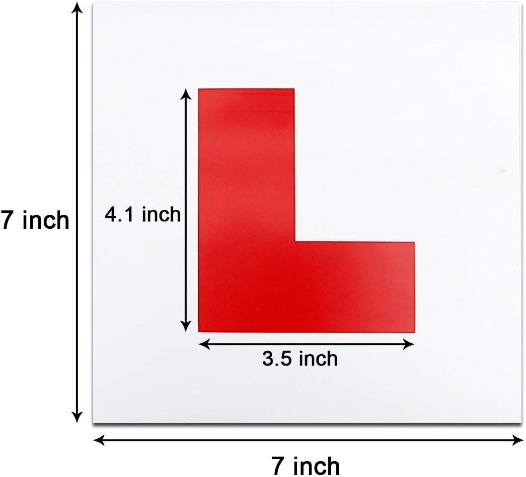Onarway Fully Magnetic Car L-Plates Red L Plate 2 Pack for Car Magnetic Extra Thick Strong Learner Plates, No Melting No Blow off Easy to Move without Scratching Painting off